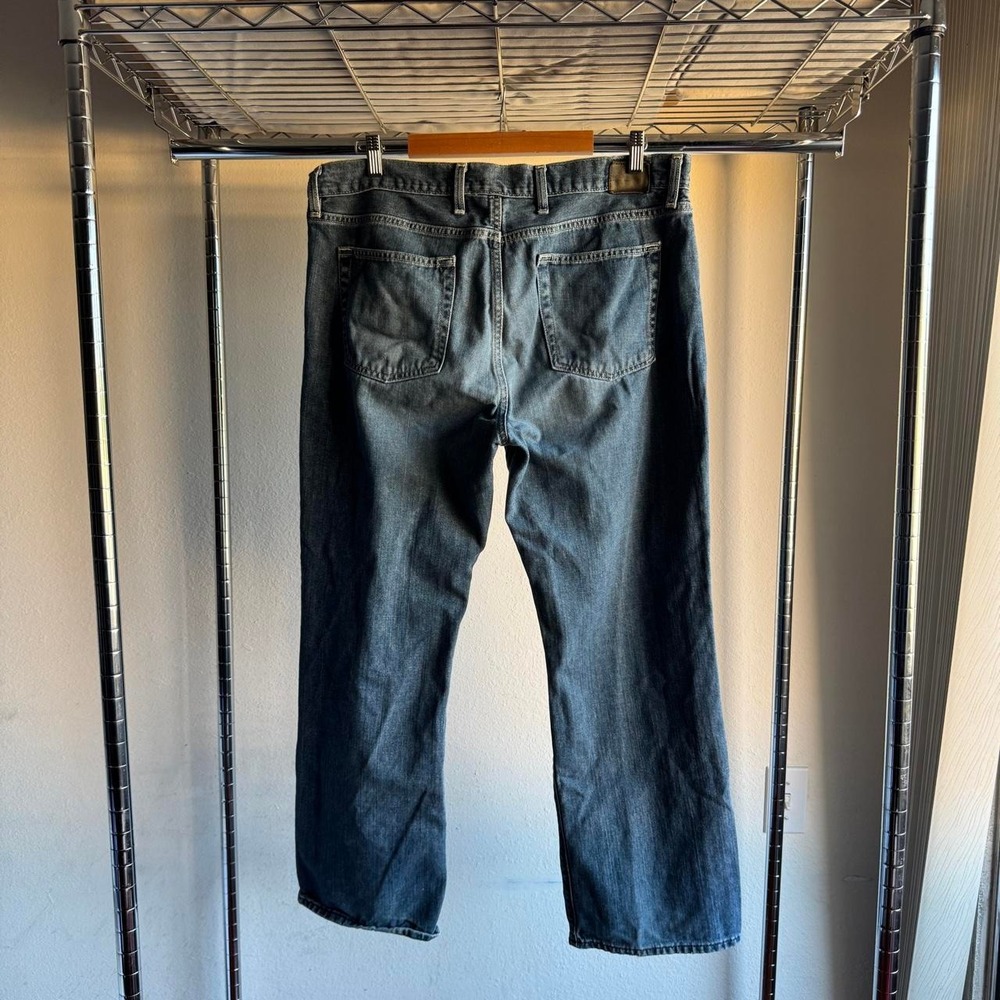 Gap Straight Fit Baggy Wide Leg Jeans Grey Blue Wash 38x30 Vintage Y2K Denim